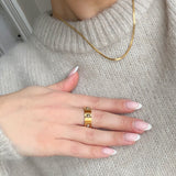 Rolling Orbit Ring, waterproof 18k gold-plated stainless steel