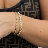 Waterproof Pearl Bangle Bracelet, 18k gold-plated stainless steel