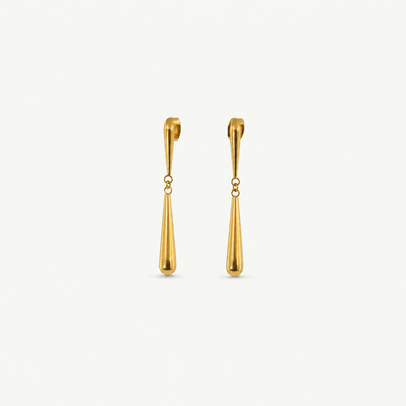 Gold Teardrop Dangle Earrings
