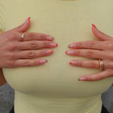 Double Sparkle Link Ring, waterproof 18k gold-plated stainless steel