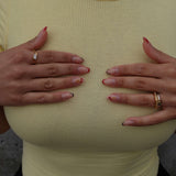 Hypoallergenic Waterproof Bypass Marquise Ring, 18k gold-plated stainless steel