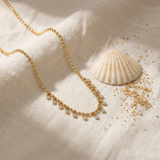 Crystal Fringe Necklace – Waterproof Gold Plated Jewelry styled still life