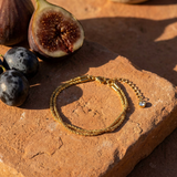 Double Layer Diamond-Cut Anklet – Waterproof Gold styled still life