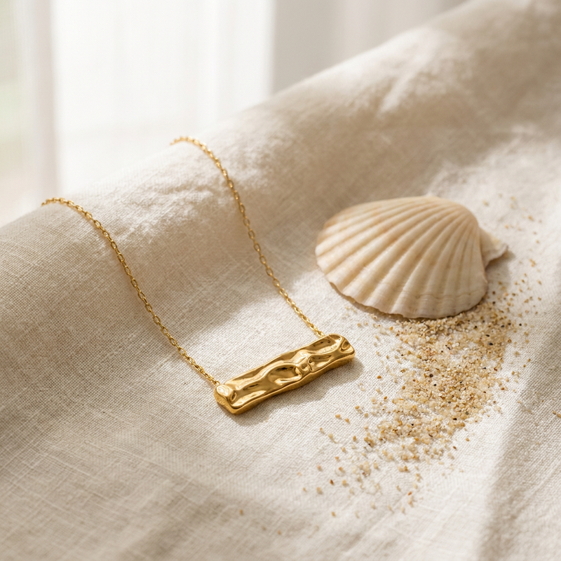 Hammered Rectangle Necklace