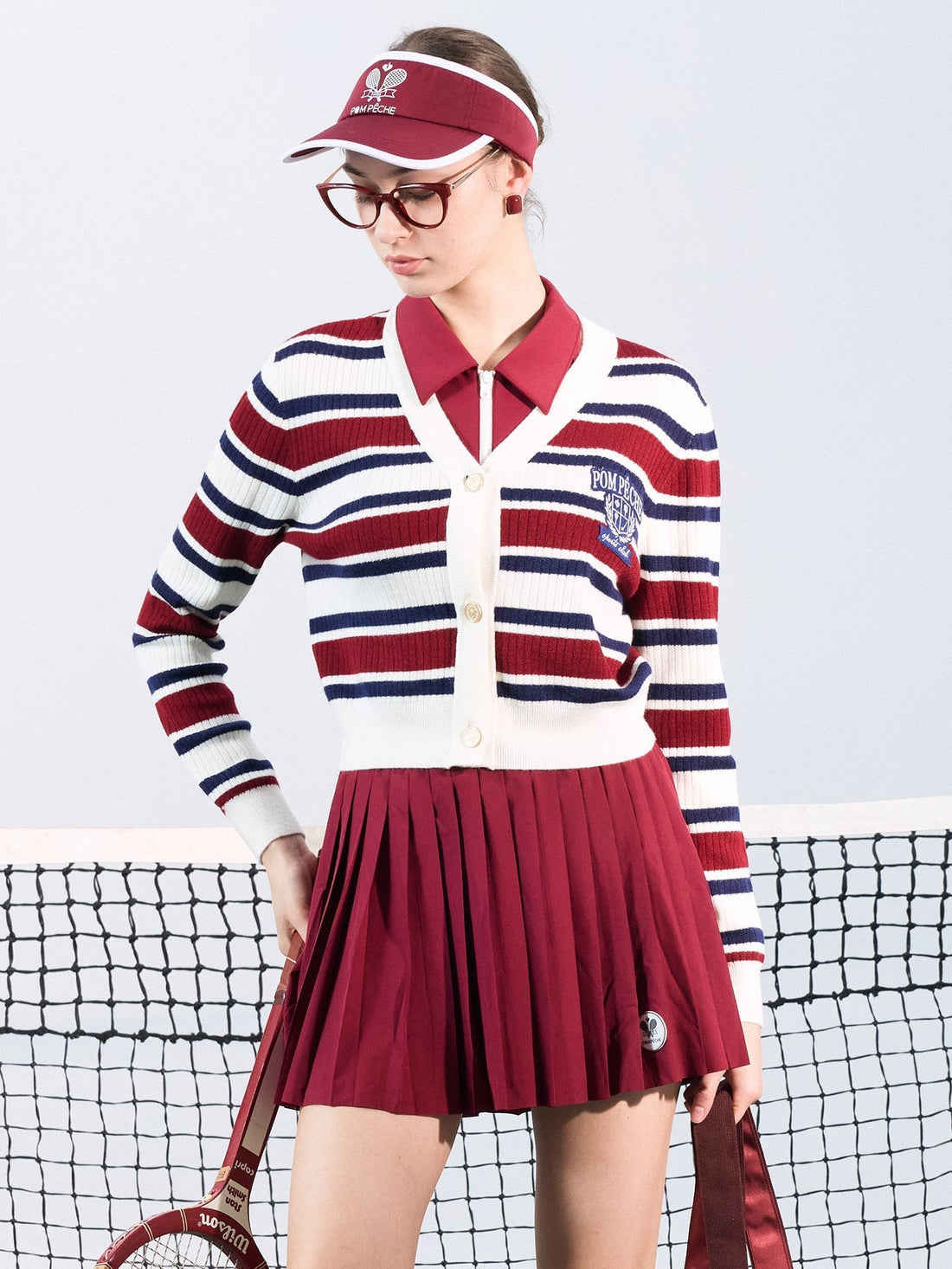 Lvy League Striped Cardigan for Tennis & Pickleball - Volaea Pickleball Attire