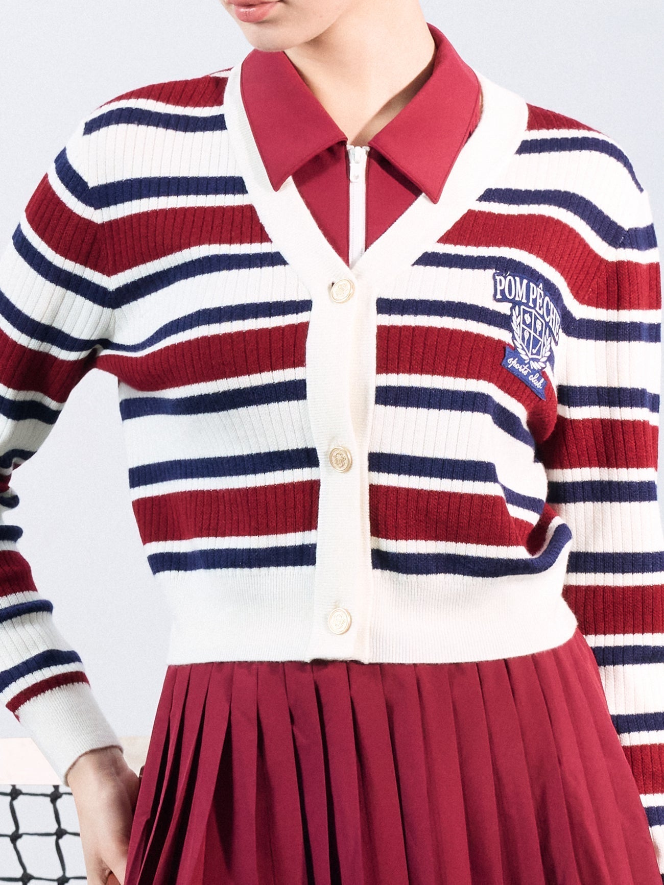 Lvy League Striped Cardigan for Tennis & Pickleball - Volaea Pickleball Attire