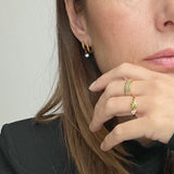 Olive Sparkle Ring, waterproof 18k gold-plated stainless steel