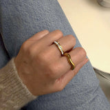 Waterproof 18k Gold Plated Stainless Steel Eternity Ring, 18k gold-plated stainless steel