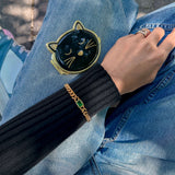 Emerald Gem Curb Chain Bracelet, waterproof 18k gold-plated stainless steel