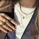 Hugo Ring, waterproof 18k gold-plated stainless steel