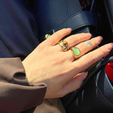 Hugo Ring, waterproof 18k gold-plated stainless steel
