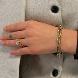 Chunky Two Tone Bracelet, waterproof stainless steel