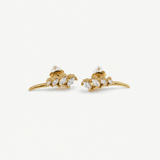 Gold Marquise Cluster Ear Climbers