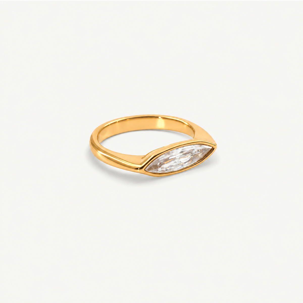 Marquise Sleek Ring – 18K Gold Plated Waterproof