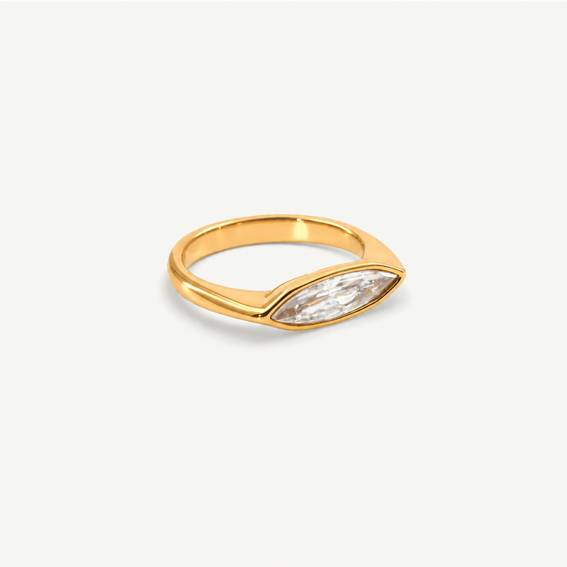 Marquise Sleek Ring – 18K Gold Plated Waterproof