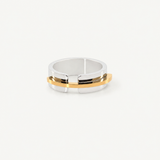 Two Tone Gold & Silver Band Ring