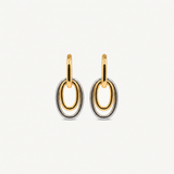 Mixed Metal Double Hoop Earrings - Gold & Silver