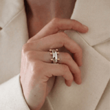 Orbit Mixed Two-Tone Ring, waterproof 18k gold-plated stainless steel