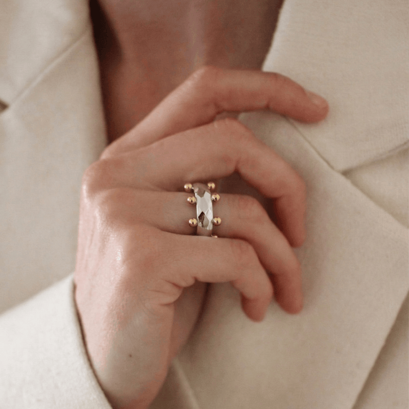 Orbit Mixed Two-Tone Ring