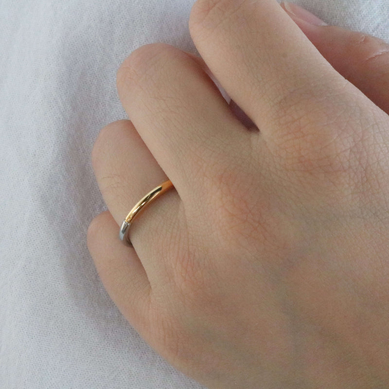 Mixed Thin Ring — Two-Tone Gold & Silver Stacker