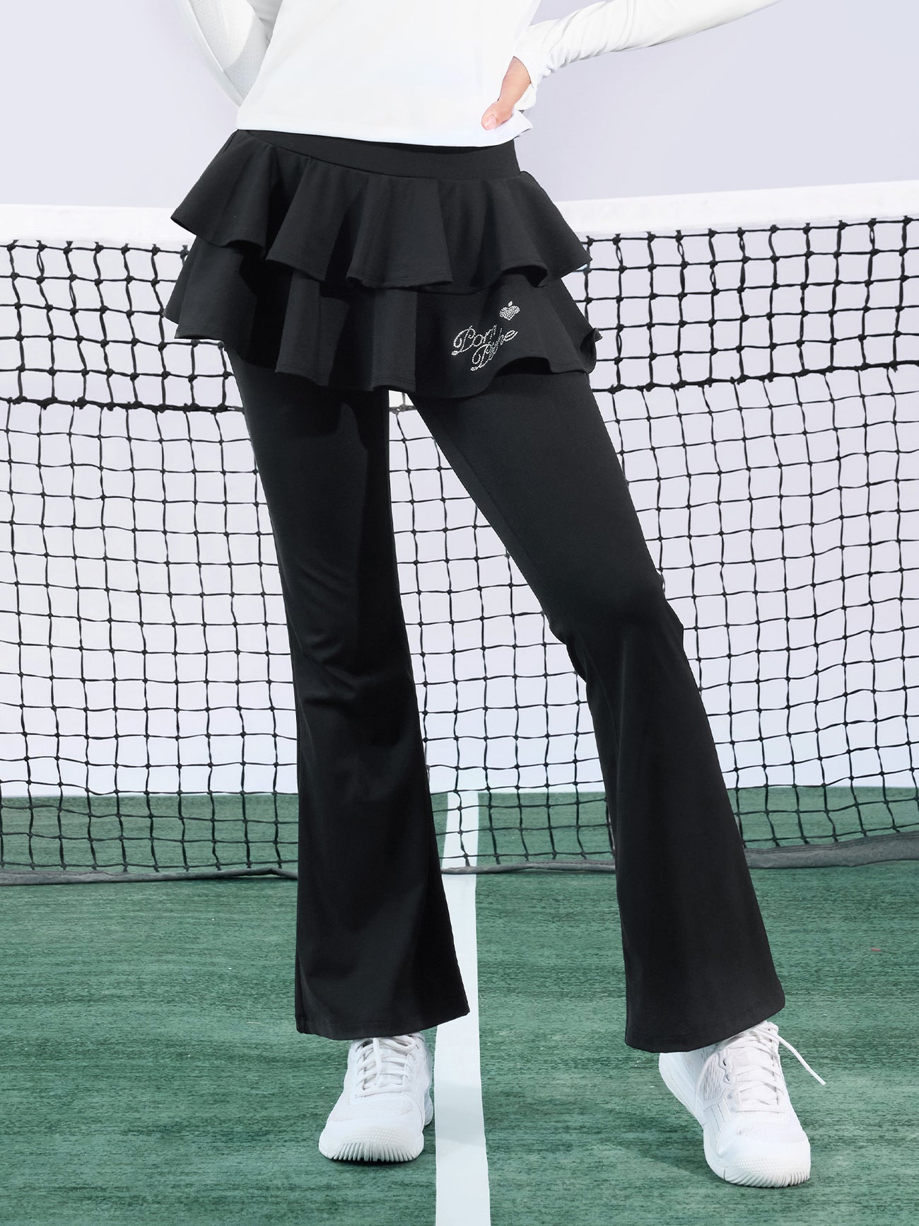 Mocha Flared Petal Pants for Pickleball - Volaea Pickleball Attire