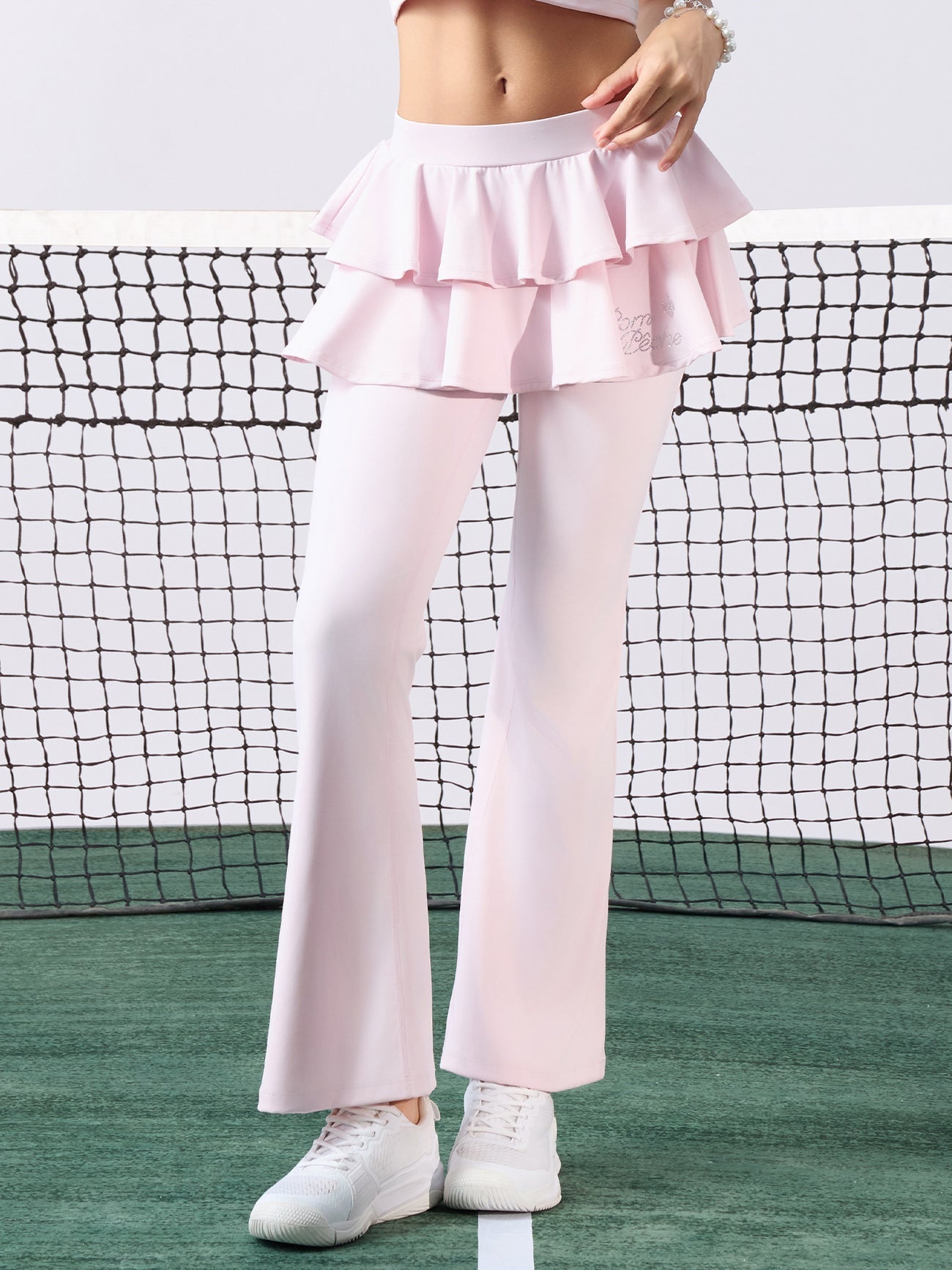 Mocha Flared Petal Pants for Pickleball - Volaea Pickleball Attire