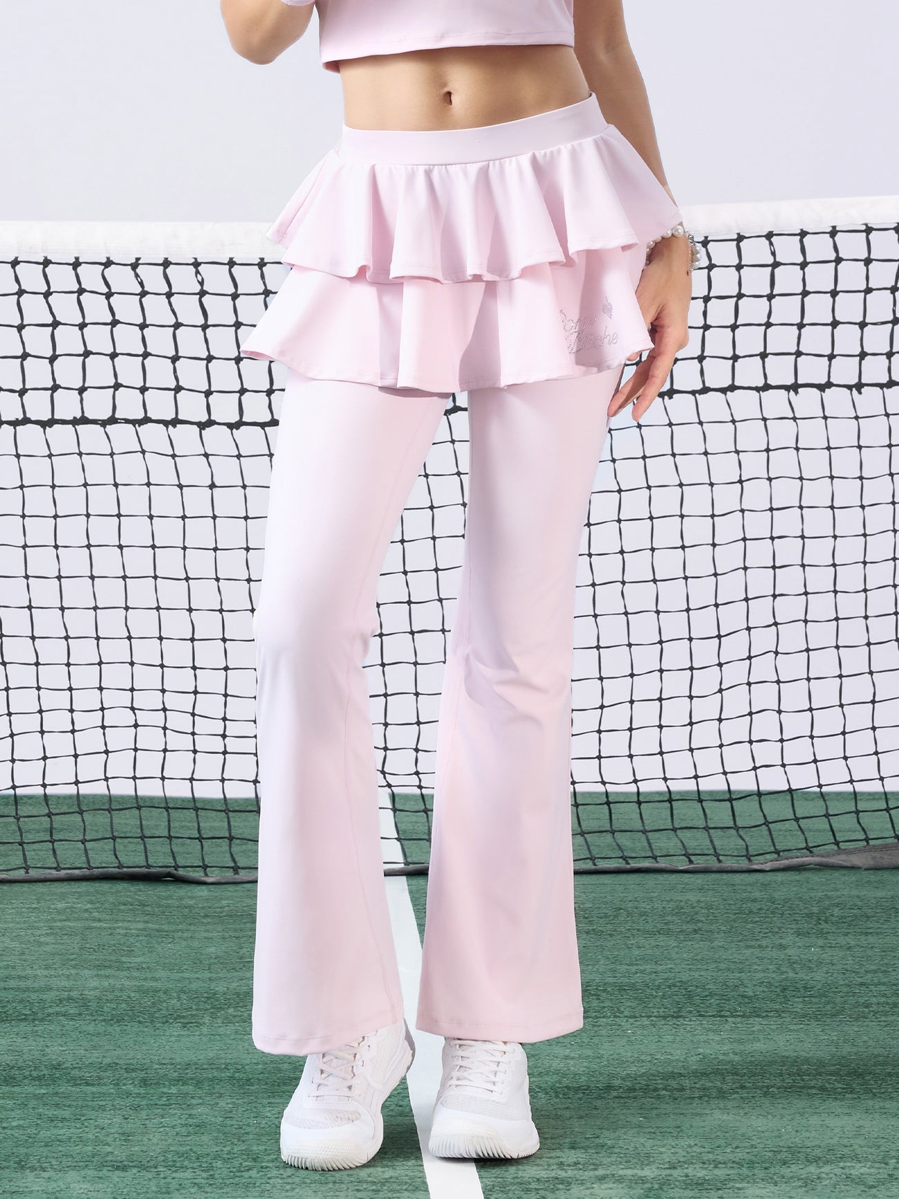 Mocha Flared Petal Pants for Pickleball - Volaea Pickleball Attire