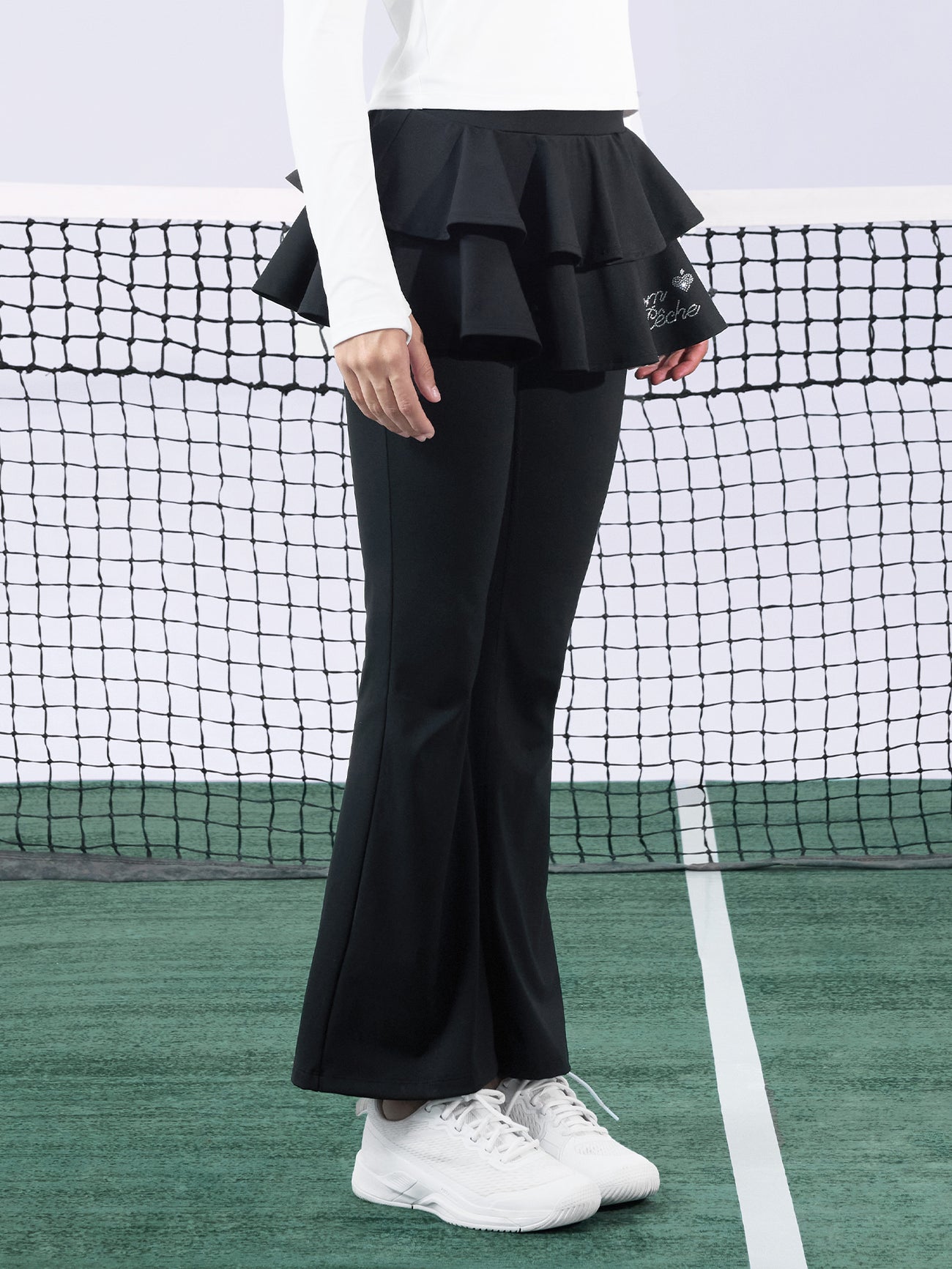 Mocha Flared Petal Pants for Pickleball - Volaea Pickleball Attire