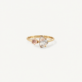 Adjustable Moon and Rose Ring