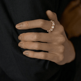 Waterproof Mother of Pearl Eternity Ring, 18k gold-plated stainless steel