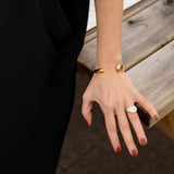 Waterproof Gold Cuff Bracelet, 18k gold-plated stainless steel