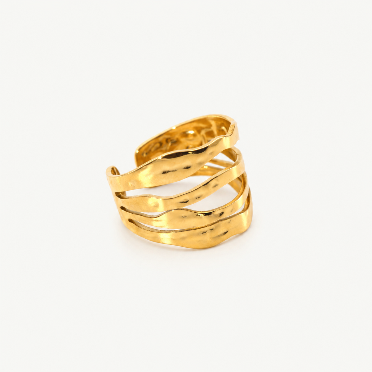 Hammered Multi Row Ring