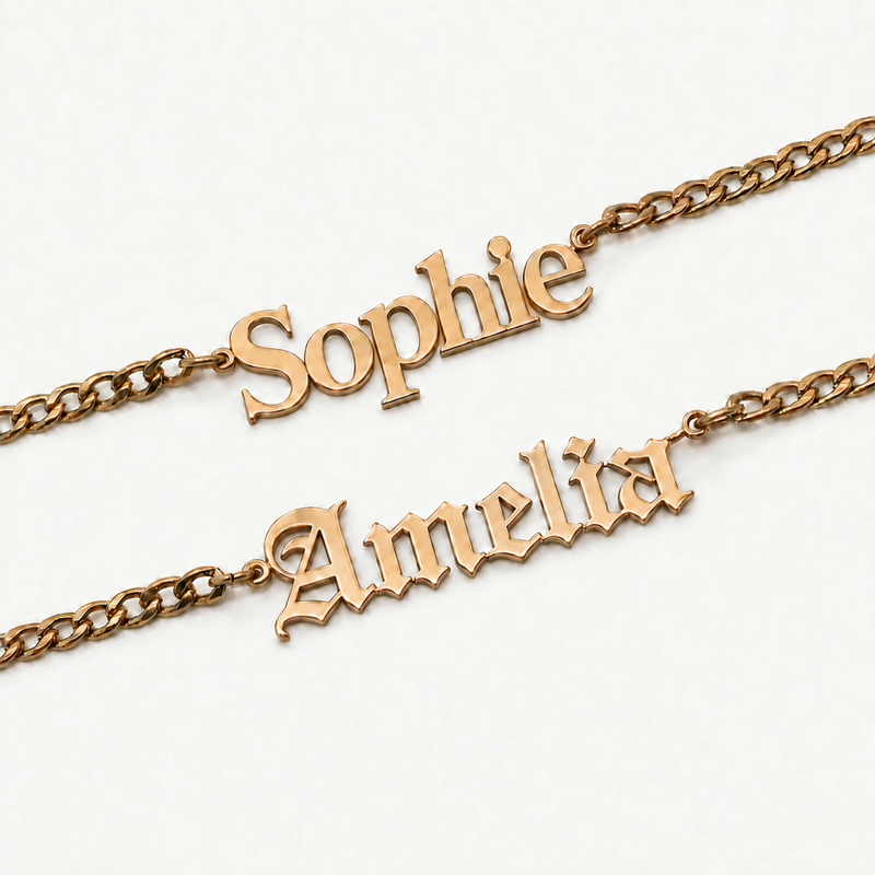 Nameplate Necklace — Custom Gold & Silver