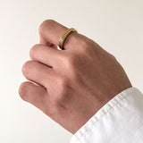 Gridline Band Ring, waterproof 18k gold-plated stainless steel