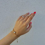 Teardrop Curve Bracelet, waterproof 18k gold-plated stainless steel