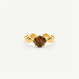 Ocean Spirit Ring - Tiger's Eye, Adjustable Gold