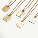 Hypoallergenic Old English Initial Tag Necklace - 18K Gold Plated