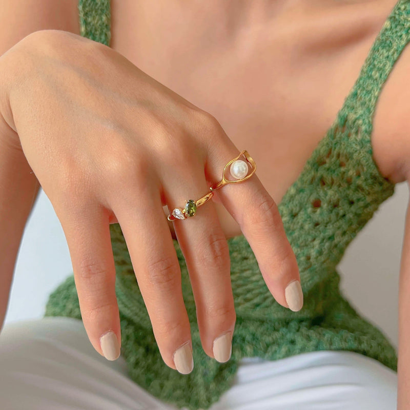 Olive Sparkle Ring