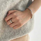 Orbit Mixed Cuff Bracelet worn on the wrist