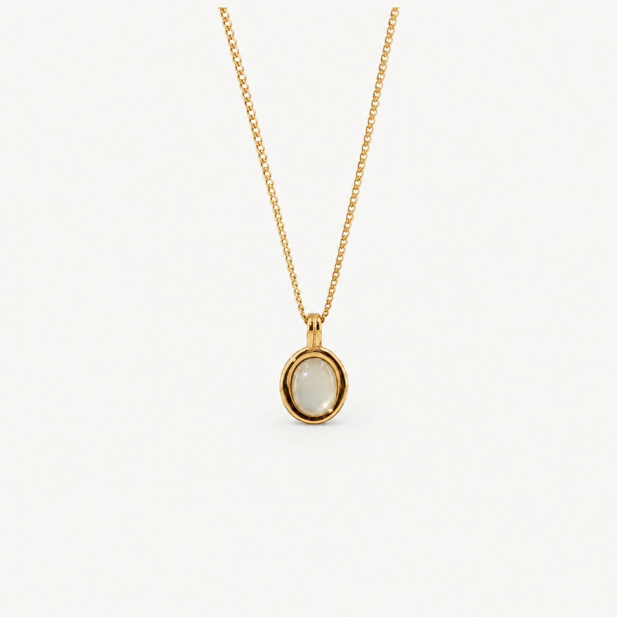 Oval Moonstone Necklace