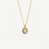 Oval Moonstone Necklace - Waterproof Gold Pendant