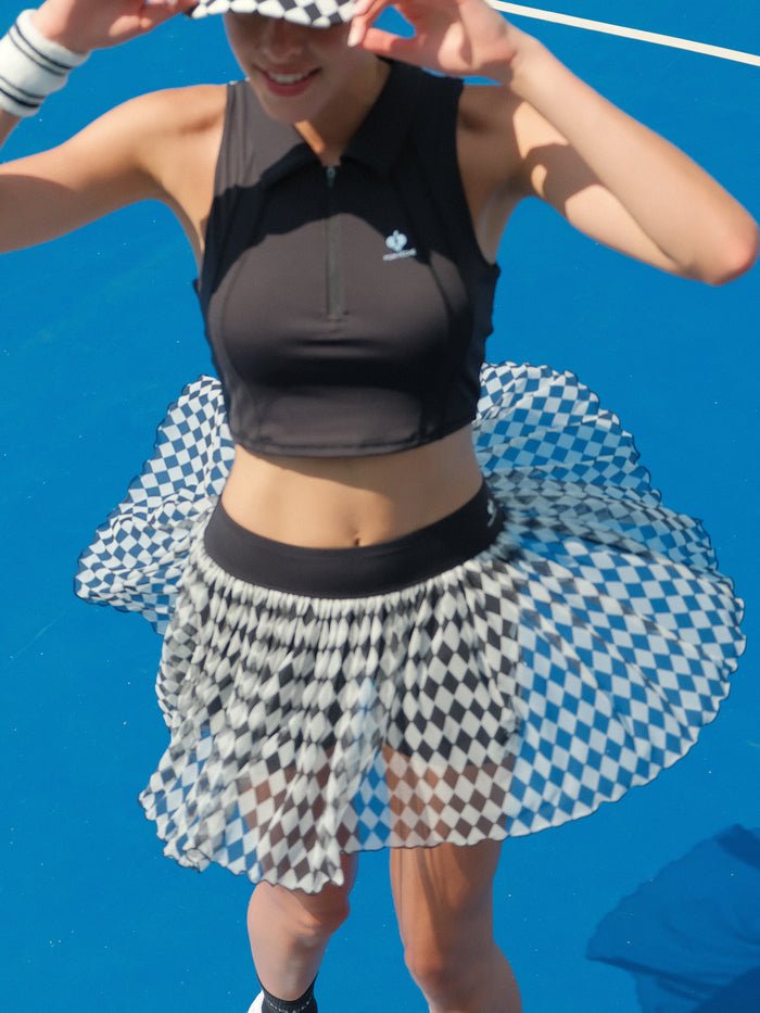 Paris Half - Zip Polo Tank Top for Tennis - Volaea Pickleball Attire