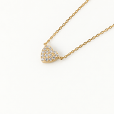 Pave little heart pendant necklace