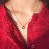 pear bezel pendant necklace
