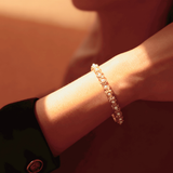 Waterproof Pearl Bangle Bracelet, 18k gold-plated stainless steel