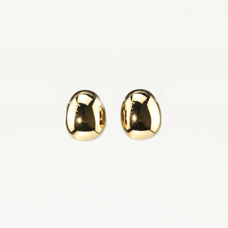 Gold Pebble Stud Earrings