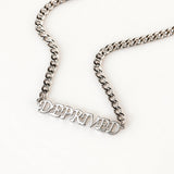 Nameplate Necklace, 18k gold-plated stainless steel