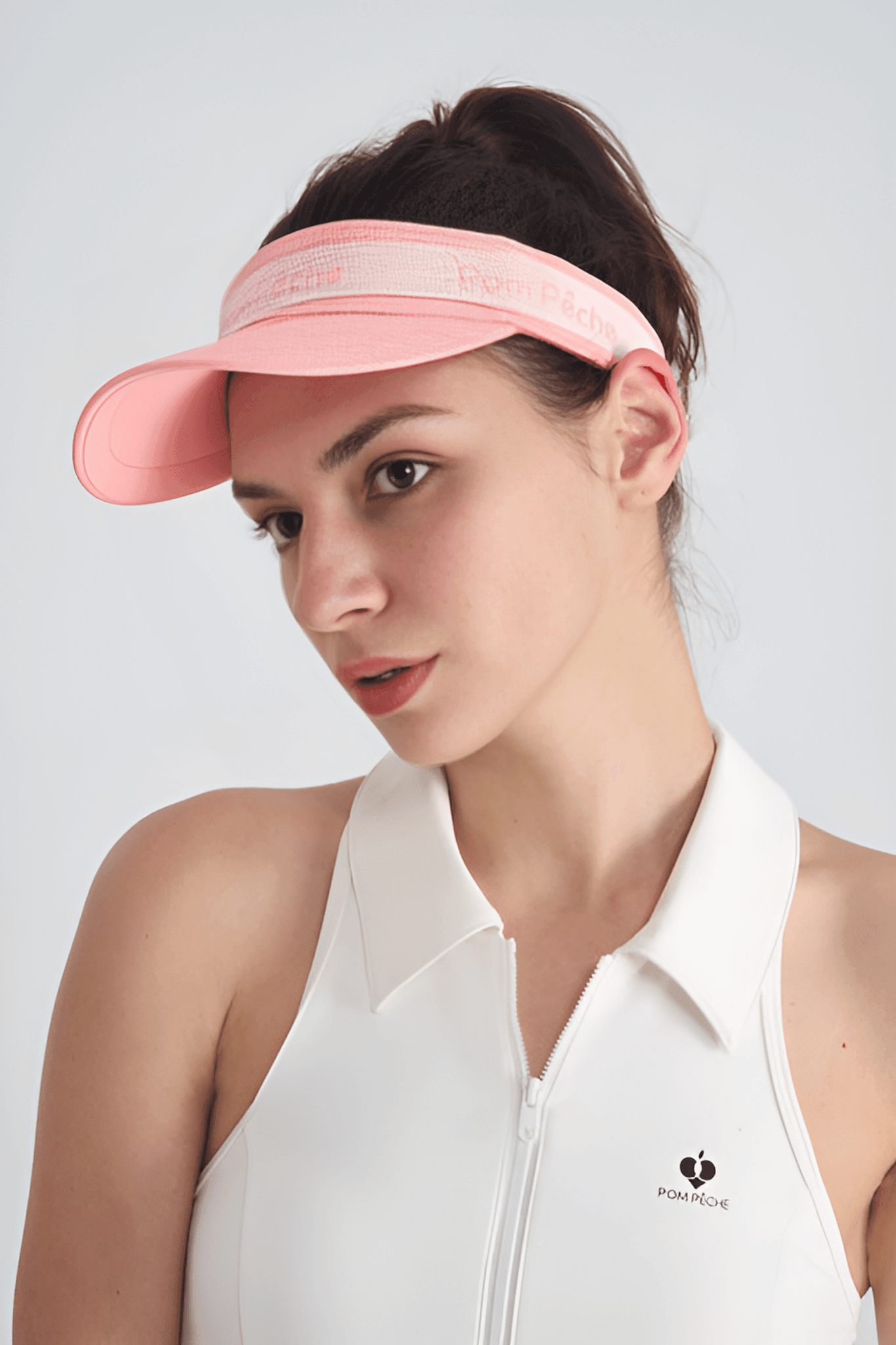 Pink Coral Haze Adjustable Visor Cap Hat - Volaea Pickleball Attire