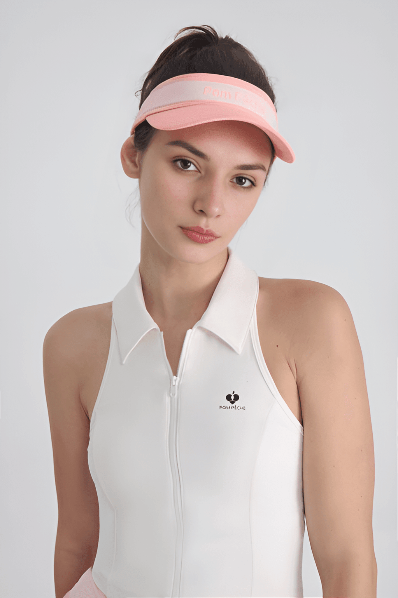 Pink Coral Haze Adjustable Visor Cap Hat - Volaea Pickleball Attire