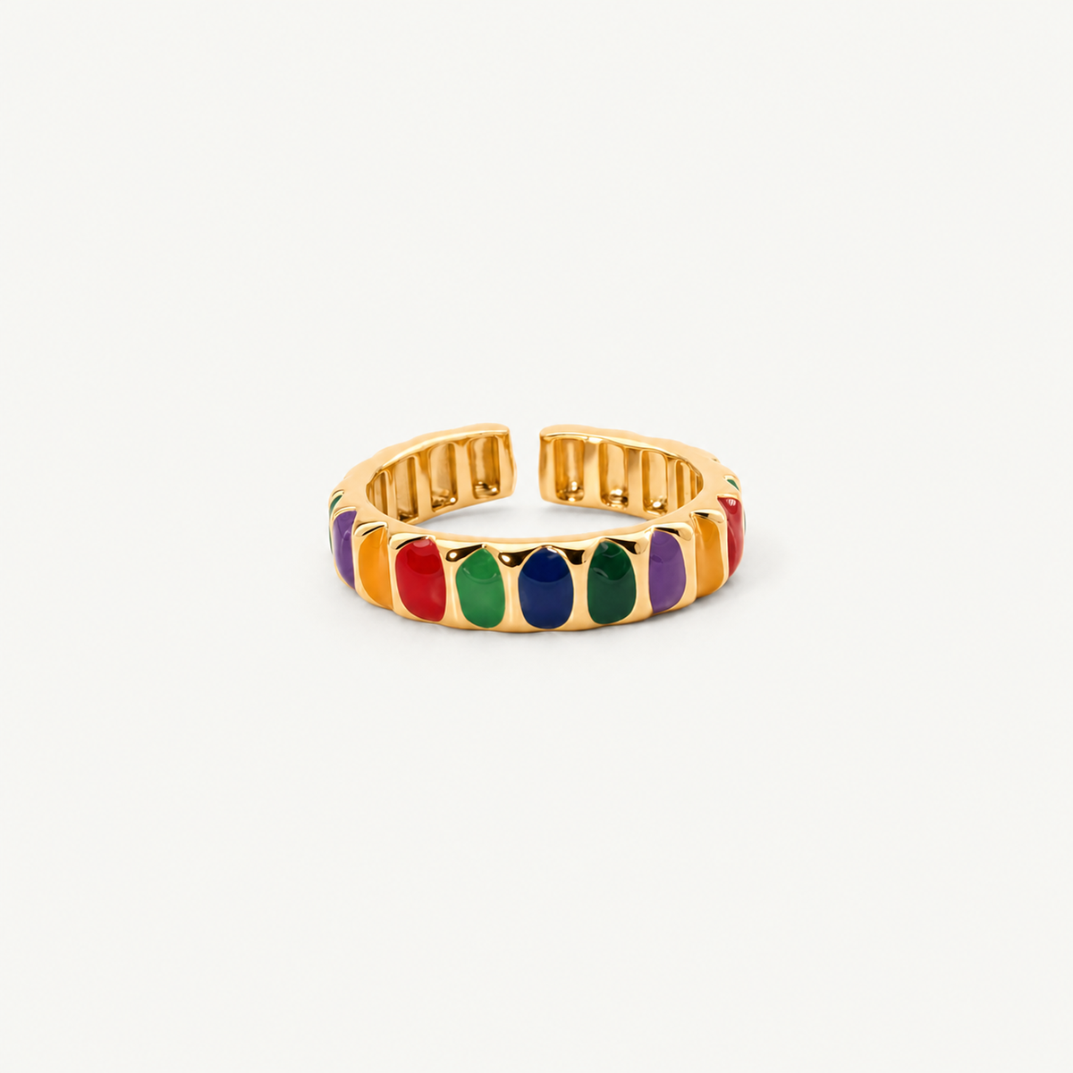 Adjustable Rainbow Gold Plated Ring